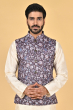 BROWN DIGITAL PRINTED ETHNIC JACKET