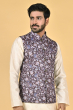 BROWN DIGITAL PRINTED ETHNIC JACKET