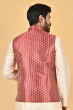 MAROON WOVEN JACQUARD ETHNIC JACKET