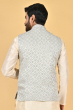 GREY JACQUARD WOVEN ETHNIC JACKET