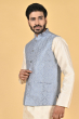 GREY JACQUARD WOVEN ETHNIC JACKET