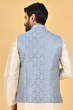 GREY JACQUARD WOVEN ETHNIC JACKET