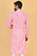 PINK PRINTED COTTON BLEND LONG KURTA