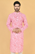 PINK PRINTED COTTON BLEND LONG KURTA