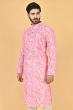 PINK PRINTED COTTON BLEND LONG KURTA