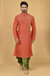 RUST TUSSAR EXCLUSIVE EMBROIDERED LONG KURTA