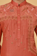 RUST TUSSAR EXCLUSIVE EMBROIDERED LONG KURTA