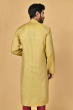 YELLOW SEMI TUSSAR EXCLUSIVE EMBROIDERED LONG KURTA