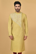 YELLOW SEMI TUSSAR EXCLUSIVE EMBROIDERED LONG KURTA