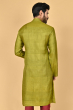 OLIVE GREEN TUSSAR EXCLUSIVE EMBROIDERED LONG KURTA