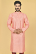 ORANGE JAQUARD PRINTED LONG KURTA