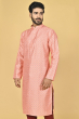 ORANGE JAQUARD PRINTED LONG KURTA