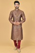 BROWN JACQUARD PRINTED EXCLUSIVE LONG KURTA