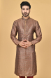 BROWN JACQUARD PRINTED EXCLUSIVE LONG KURTA