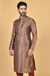 BROWN JACQUARD PRINTED EXCLUSIVE LONG KURTA