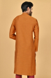 ORANGE COTTON SLUB EXCLUSIVE EMBROIDERED LONG KURTA