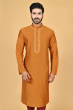 ORANGE COTTON SLUB EXCLUSIVE EMBROIDERED LONG KURTA