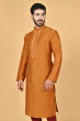 ORANGE COTTON SLUB EXCLUSIVE EMBROIDERED LONG KURTA