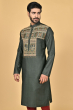 GREEN TUSSAR EXCLUSIVE EMBROIDERED LONG KURTA