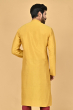 YELLOW COTTON TUSSAR EXCLUSIVE EMBROIDERED LONG KURTA