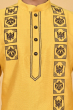 YELLOW COTTON TUSSAR EXCLUSIVE EMBROIDERED LONG KURTA