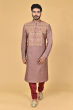 BROWN TUSSAR EXCLUSIVE EMBROIDERED LONG KURTA