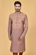 BROWN TUSSAR EXCLUSIVE EMBROIDERED LONG KURTA