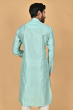 GREEN JAQUARD PRINTED LONG KURTA