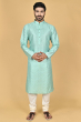 GREEN JAQUARD PRINTED LONG KURTA