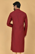 MAROON COTTON SLUB EXCLUSIVE HAND EMBROIDERED LONG KURTA