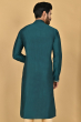 BOTTLE GREEN COTTON TUSSAR EXCLUSIVE EMBROIDERED LONG KURTA