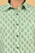 GREEN COTTON PRINTED HALF SHIRT