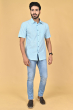 SKY BLUE COTTON HALF SHIRT