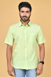 GREEN COTTON HALF SHIRT