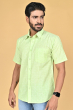 GREEN COTTON HALF SHIRT