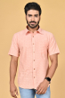 PEACH COTTON HALF SHIRT