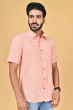 PEACH COTTON HALF SHIRT