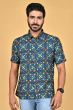 MULTICOLOURED RAYON PRINTED HALF SHIRT