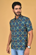 MULTICOLOURED RAYON PRINTED HALF SHIRT