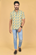 MULTICOLOURED RAYON PRINTED HALF SHIRT