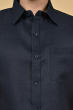 NAVY BLUE LINEN HALF SHIRT