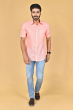 PINK LINEN HALF SHIRT