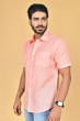 PINK LINEN HALF SHIRT