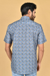 BLUE COTTON PRINTED HALF SHIRT