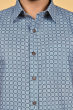 GREYISH BLUE COTTON PRINTED HALF SHIRT