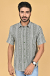 GREEN RAYON PRINTED HALF SHIRT