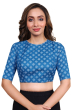 Blue Flex Printed Blouse