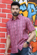 MAROON COTTON RAYON PRINTED HALF SHIRT