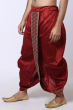 Maroon Ready to Wear Dupion Silk Dhoti