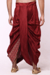 Maroon Ready to Wear Dupion Silk Dhoti